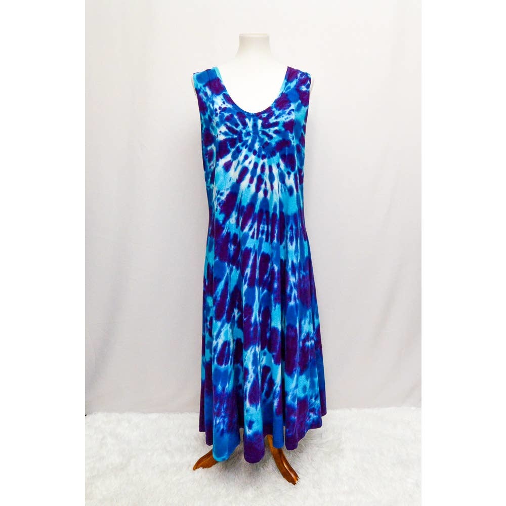 Womens tie dye dress blue M+